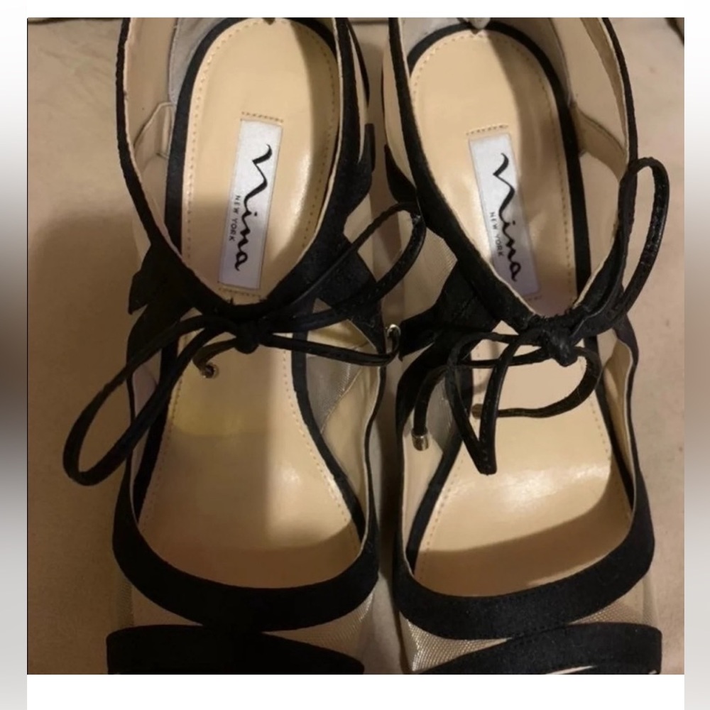Nina Mesh Illusion Heels Size 9M NWOB - Picture 4 of 6